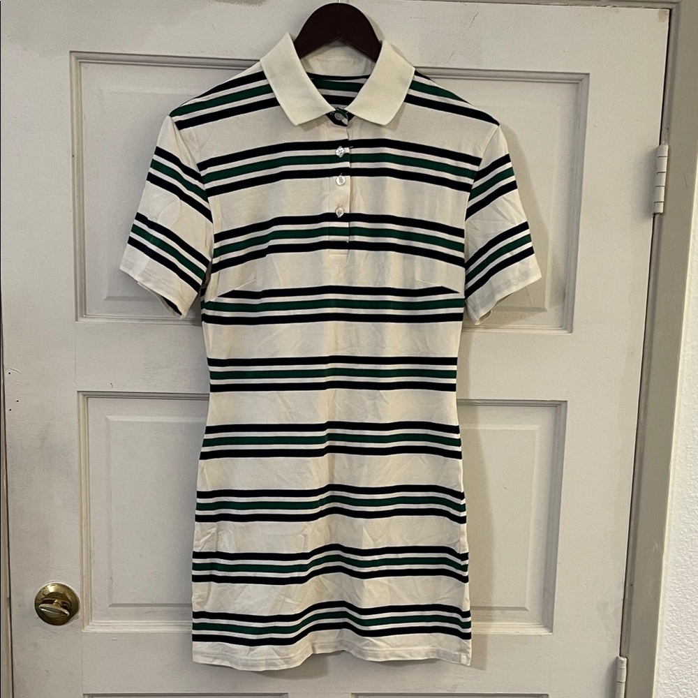 Classic Striped Polo Shirt - Cream and Green